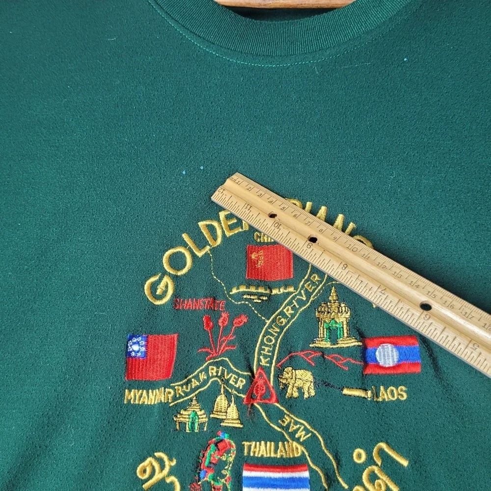 2x Golden Triangle XL Men's T‎ Shirt, China, Laos, Myanmar, Thailand Embroidered